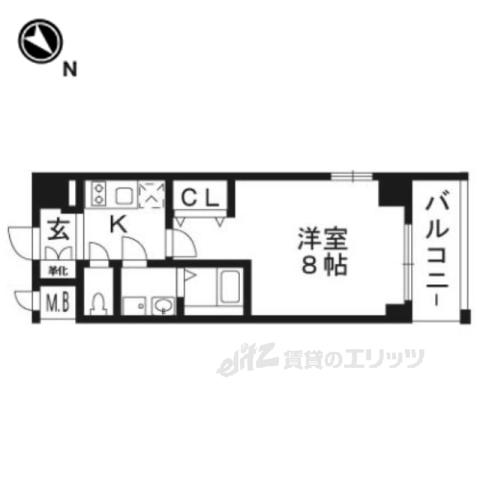 エスリード京都吉祥院707(1K/7階)の間取り写真