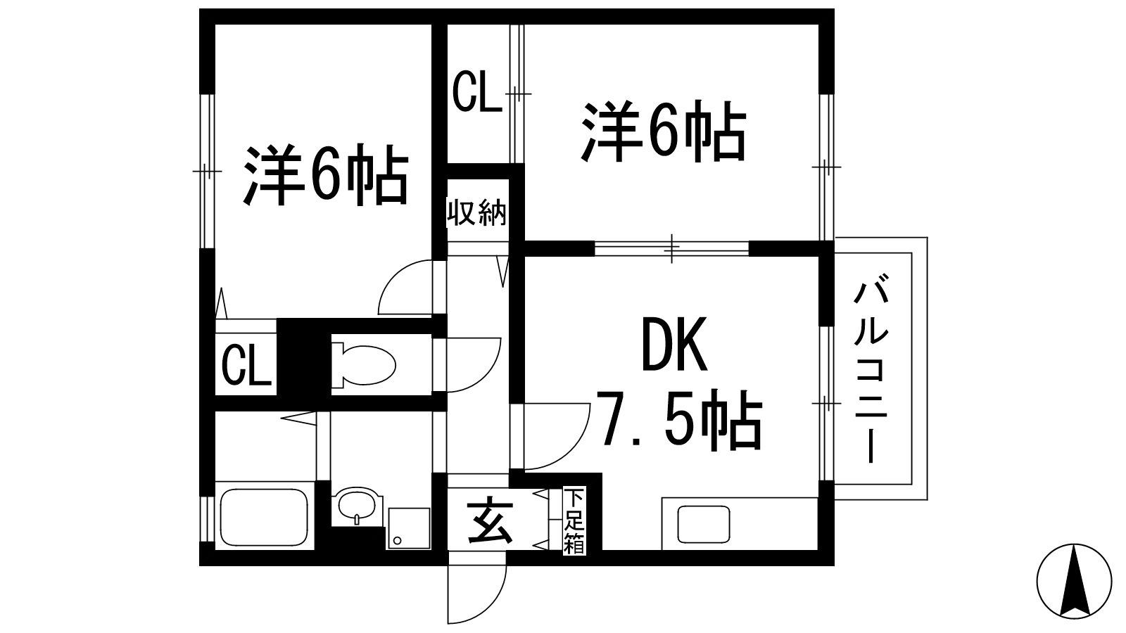 セジュールSHO(2DK/1階)の間取り写真