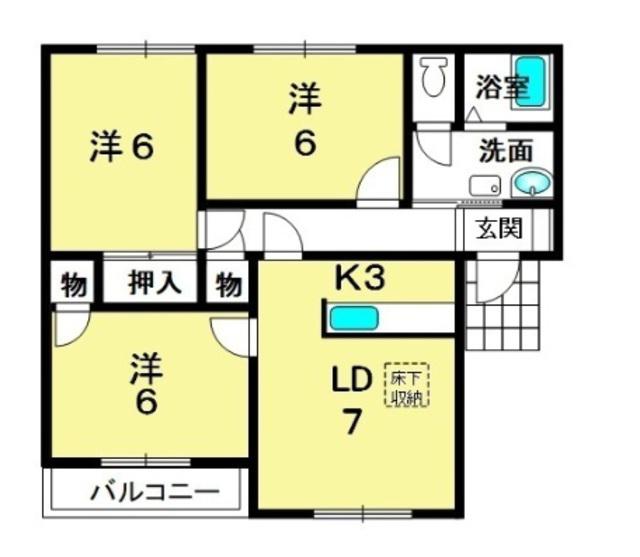 アビタ吉身B(3LDK/1階)の間取り写真