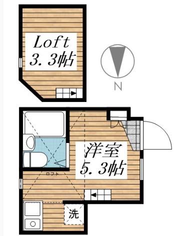 フルーレ高円寺(ワンルーム/1階)の間取り写真