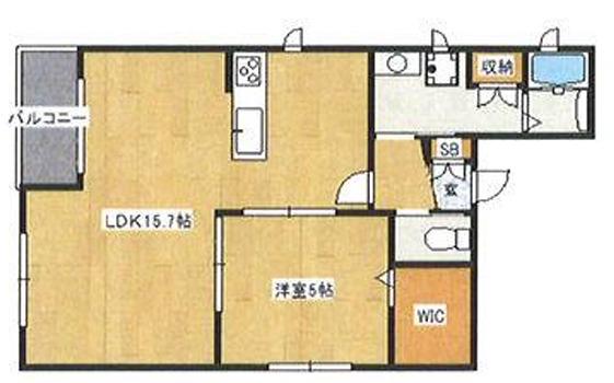 コンフォート片山町(1LDK/2階)の間取り写真
