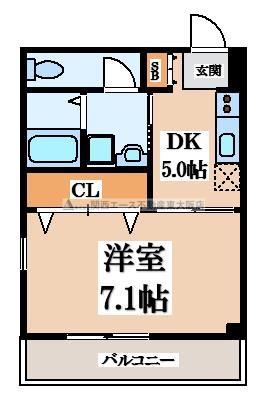 グレースA(1DK/2階)の間取り写真