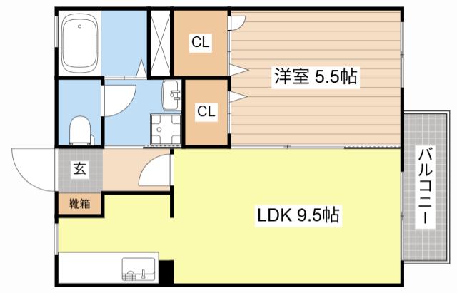 メゾンガーデンI(1LDK/1階)の間取り写真