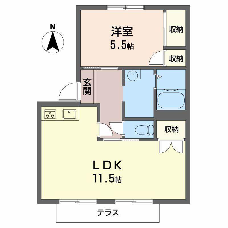 フレグランスU(2DK/1階)の間取り写真