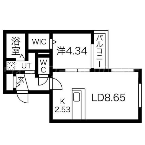 カレラ平岸(1LDK/2階)の間取り写真