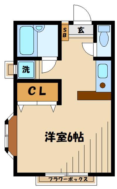 ピアシティー(ワンルーム/2階)の間取り写真