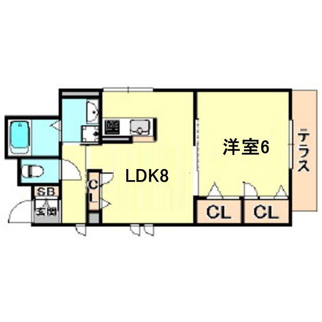 ダンデライオンII(1LDK/1階)の間取り写真