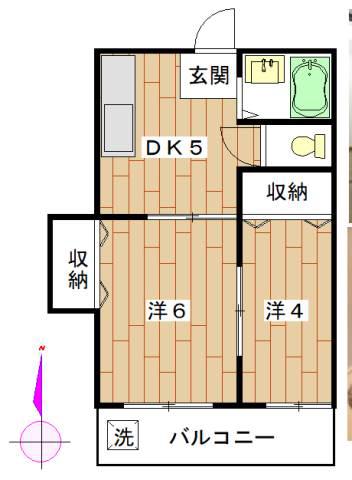 藤田ビル(2DK/2階)の間取り写真
