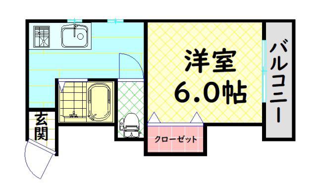 豊グランドハイツ(1K/5階)の間取り写真