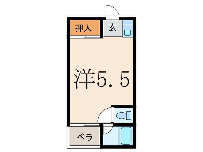恵比寿セントラル(ワンルーム/2階)の間取り写真