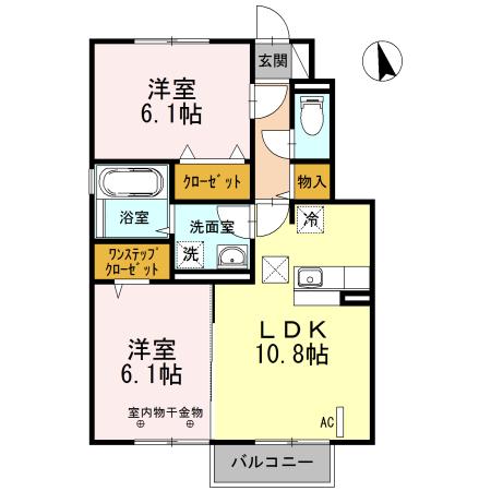 パストラーレ II(2LDK/1階)の間取り写真