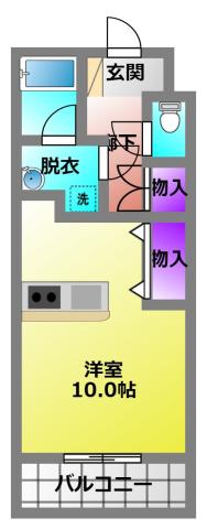 ハイトピア高林(ワンルーム/2階)の間取り写真
