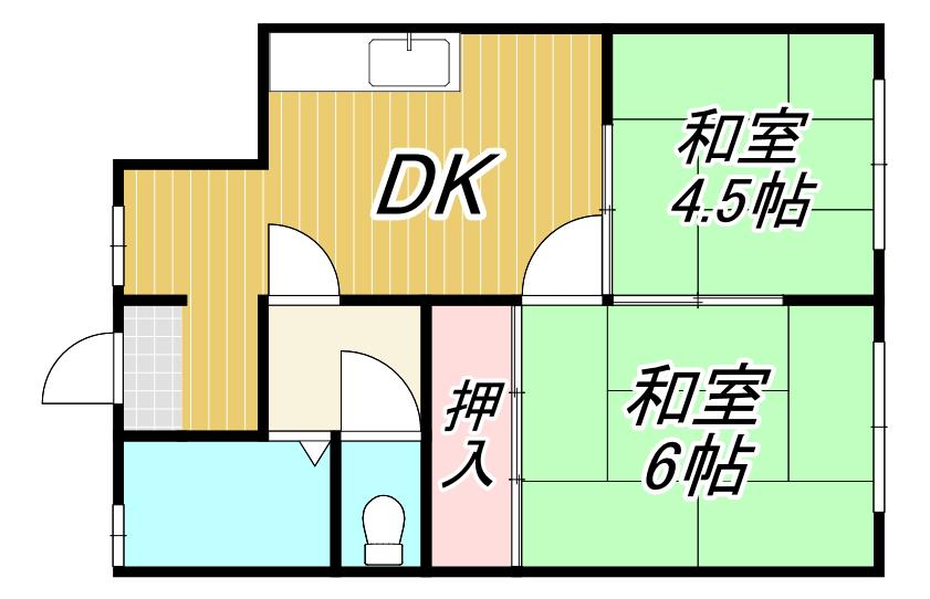 シャトレ苅田I(2DK/1階)の間取り写真