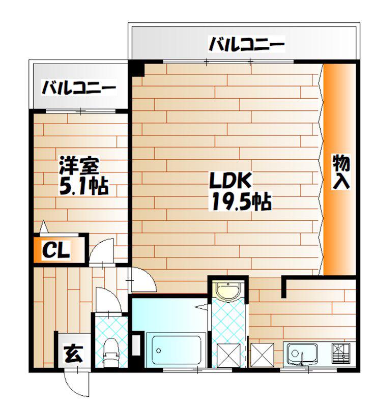 東和ビル(1LDK/3階)の間取り写真