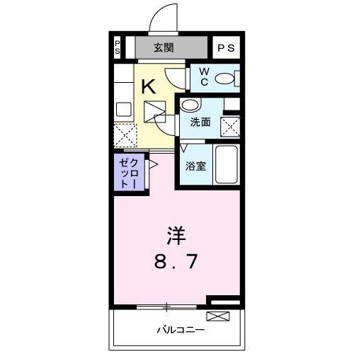 サンライン(1K/1階)の間取り写真