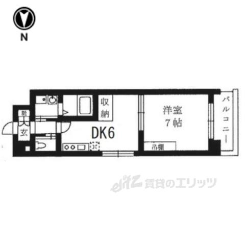 レジディア京都壬生(1DK/4階)の間取り写真