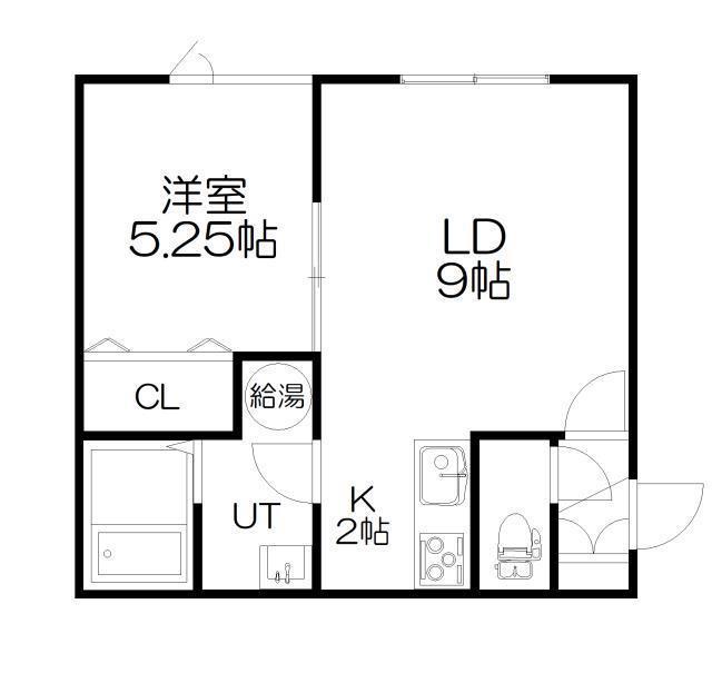 HAMPTON(1LDK/2階)の間取り写真