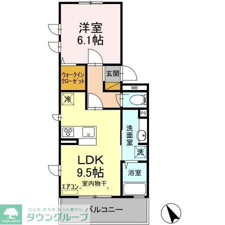 グラントワージェ(1LDK/2階)の間取り写真