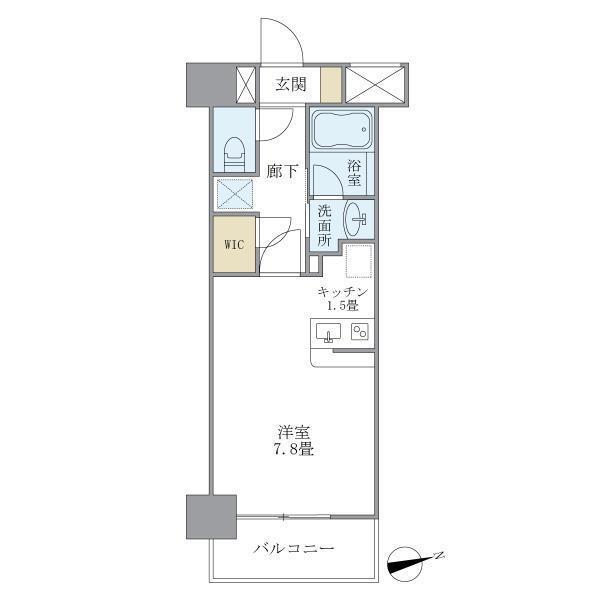 COURS(1K/7階)の間取り写真
