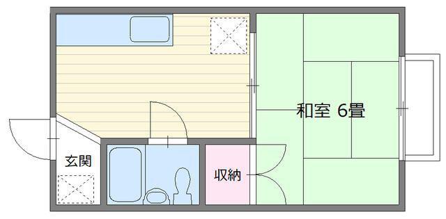 コーポ南浦(1K/2階)の間取り写真