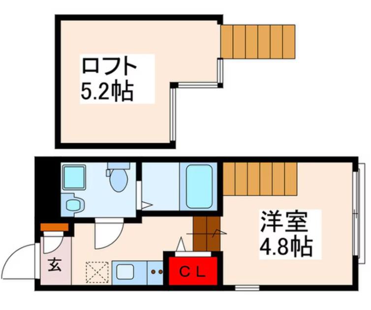ロイヤルパレス東立石(1K/2階)の間取り写真
