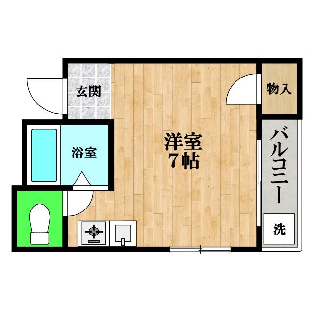 オリエントハイツ(ワンルーム/5階)の間取り写真