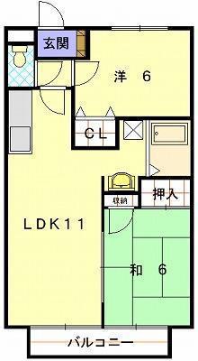 レスポワール横尾(2LDK/2階)の間取り写真