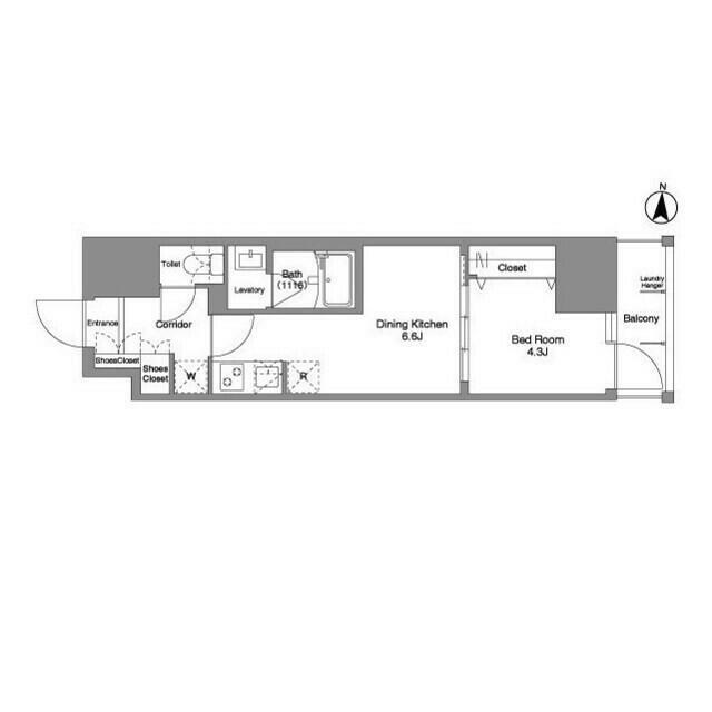 DAFFITTO錦糸町 部屋番号1206(1DK/12階)の間取り写真