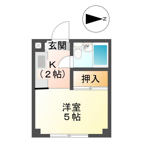 サン・アルティア柳津(1K/2階)の間取り写真