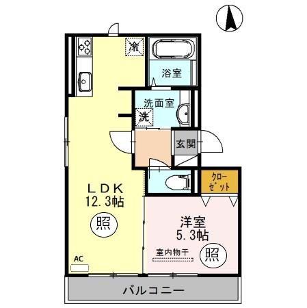 ピュア・グレース(1LDK/2階)の間取り写真