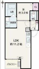 JACK KAWAMAIII(1LDK/3階)の間取り写真