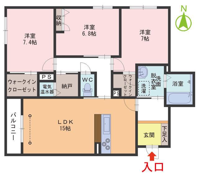 BEREO THE GARDENS 大宮離宮(3LDK/3階)の間取り写真