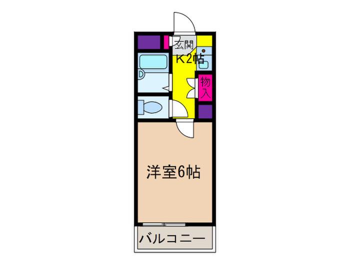 スーペリアレジデンスII(1K/2階)の間取り写真