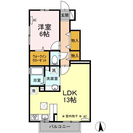 メゾンドプランドール(1LDK/1階)の間取り写真