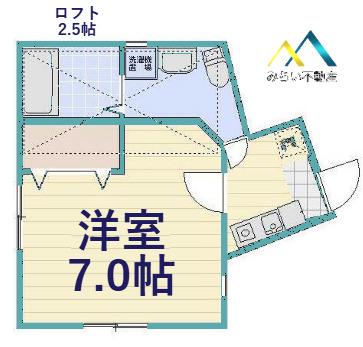 ビックオレンジ横浜西谷B棟(1K/2階)の間取り写真