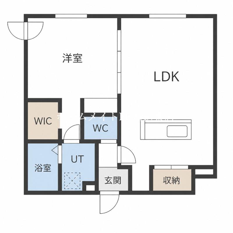 RーFINO札幌桑園(1LDK/4階)の間取り写真