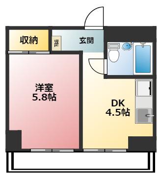 高野ハイツ(1DK/3階)の間取り写真