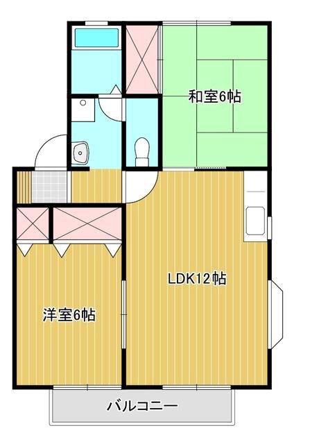 ヴィラ・サザンクロス(2LDK/1階)の間取り写真