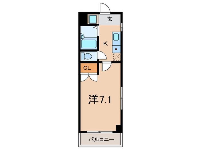レスポワール芦屋(1K/2階)の間取り写真