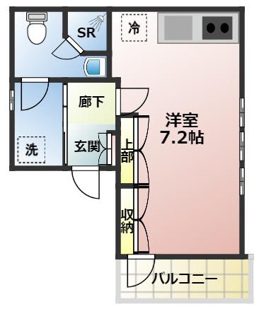 リベルタ ヴィータ(ワンルーム/1階)の間取り写真