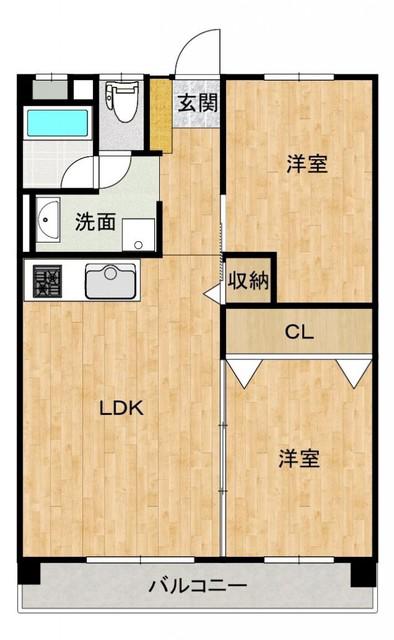 ビレッジ城月(2LDK/5階)の間取り写真