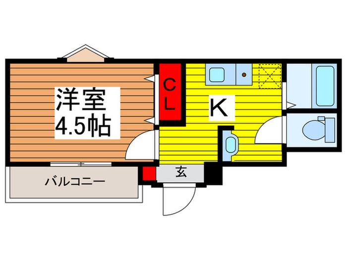 レバンテ並木(1K/1階)の間取り写真