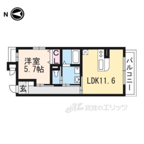 GRACIA神明(1LDK/3階)の間取り写真
