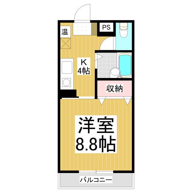 サンプローチ(1K/4階)の間取り写真