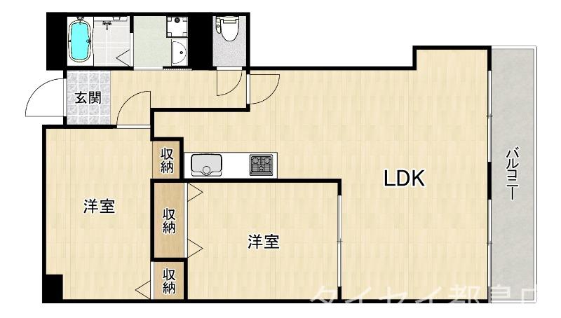 シャトーピィエルピーキトーハイツ(2LDK/2階)の間取り写真