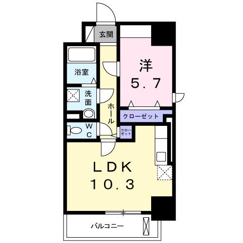 ベルフィオーレ(1LDK/3階)の間取り写真