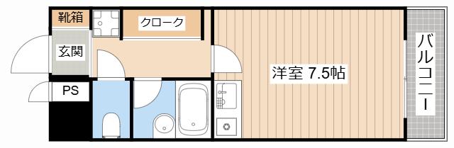 グランパレス南海(ワンルーム/3階)の間取り写真