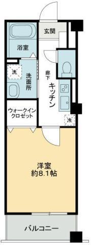 ボヌールピエス(1K/1階)の間取り写真