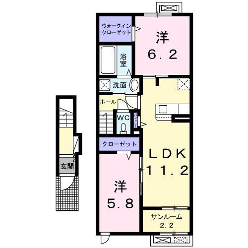 グランメゾンSS1(2LDK/2階)の間取り写真
