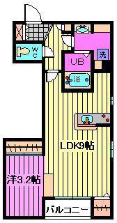 スプラウト蕨(1LDK/3階)の間取り写真